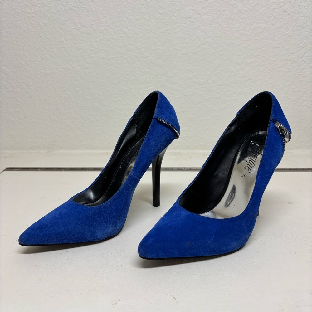 Fergie Royal Blue Suede Heels